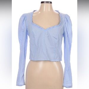 TopShop blue puff sleeve top